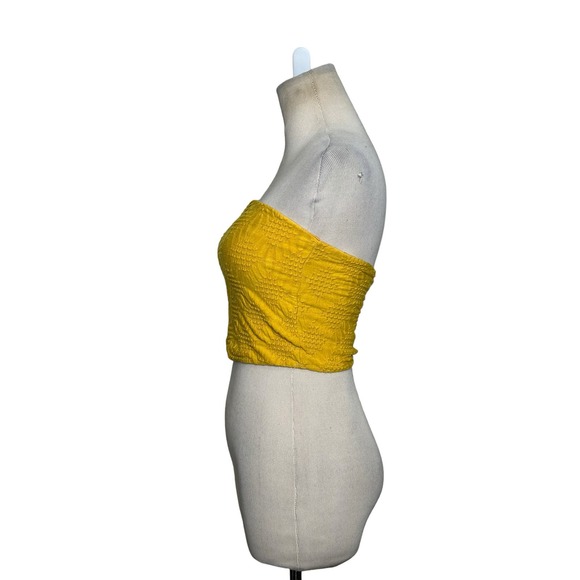 Urban Outfitters yellow floral strapless crop top size small - Picture 7 of 7